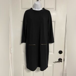 D7- CASLON Charcoal Black Sweater Dress
